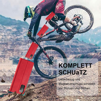 2023 Upgraded Samsung S20 FE Hülle Leder Stand Kartenfach Flip Schutz Case Rot