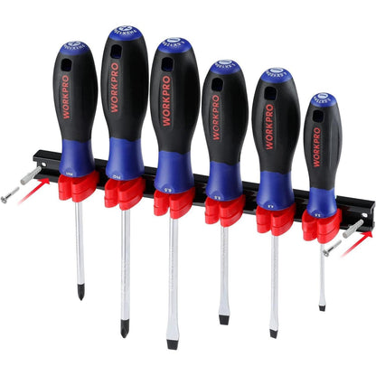 WORKPRO Schraubendreher Set 6-tlg Magnetisch aus Cr-V Stahl