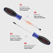 WORKPRO Schraubendreher Set 6-tlg Magnetisch aus Cr-V Stahl