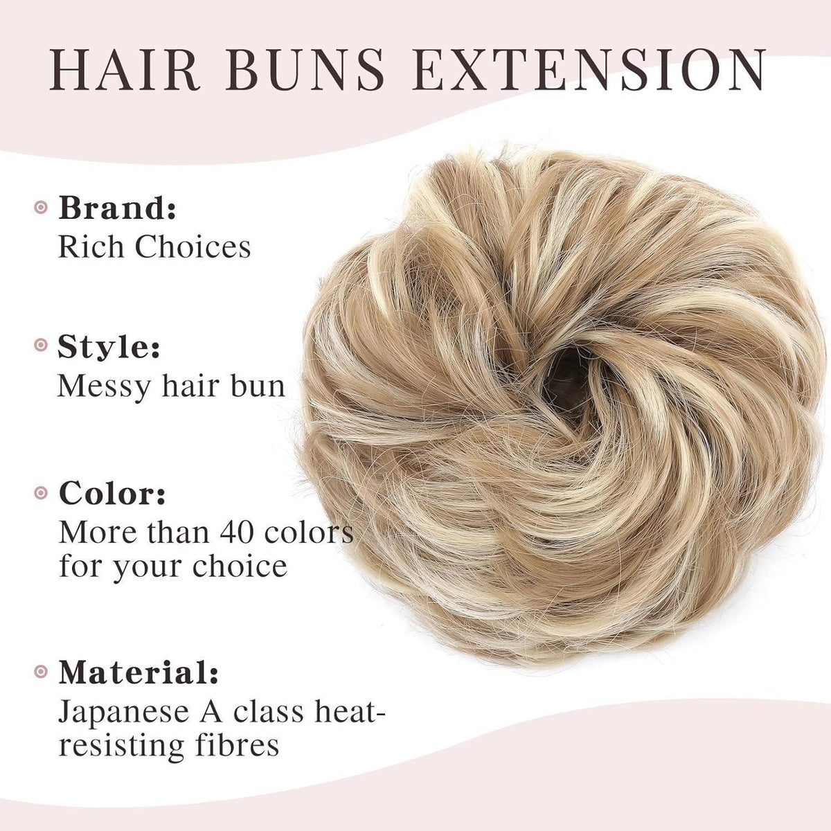 Welliges Haarteil Aschblond & Bleichblond – Voluminöser Dutt