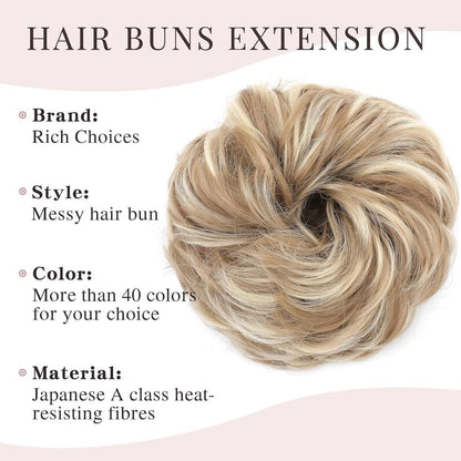 Welliges Haarteil Aschblond & Bleichblond – Voluminöser Dutt