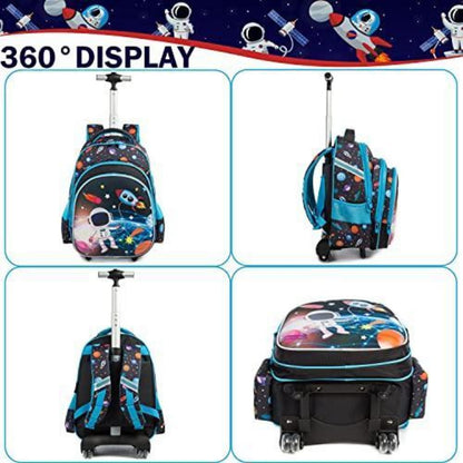 Mädchen Rollrucksack mit Rädern & Koffer Set für Grundschule