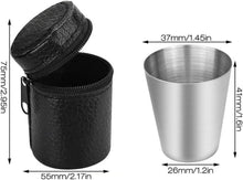 12er-Set Edelstahl Schnapsgläser mit Leder-Tasche