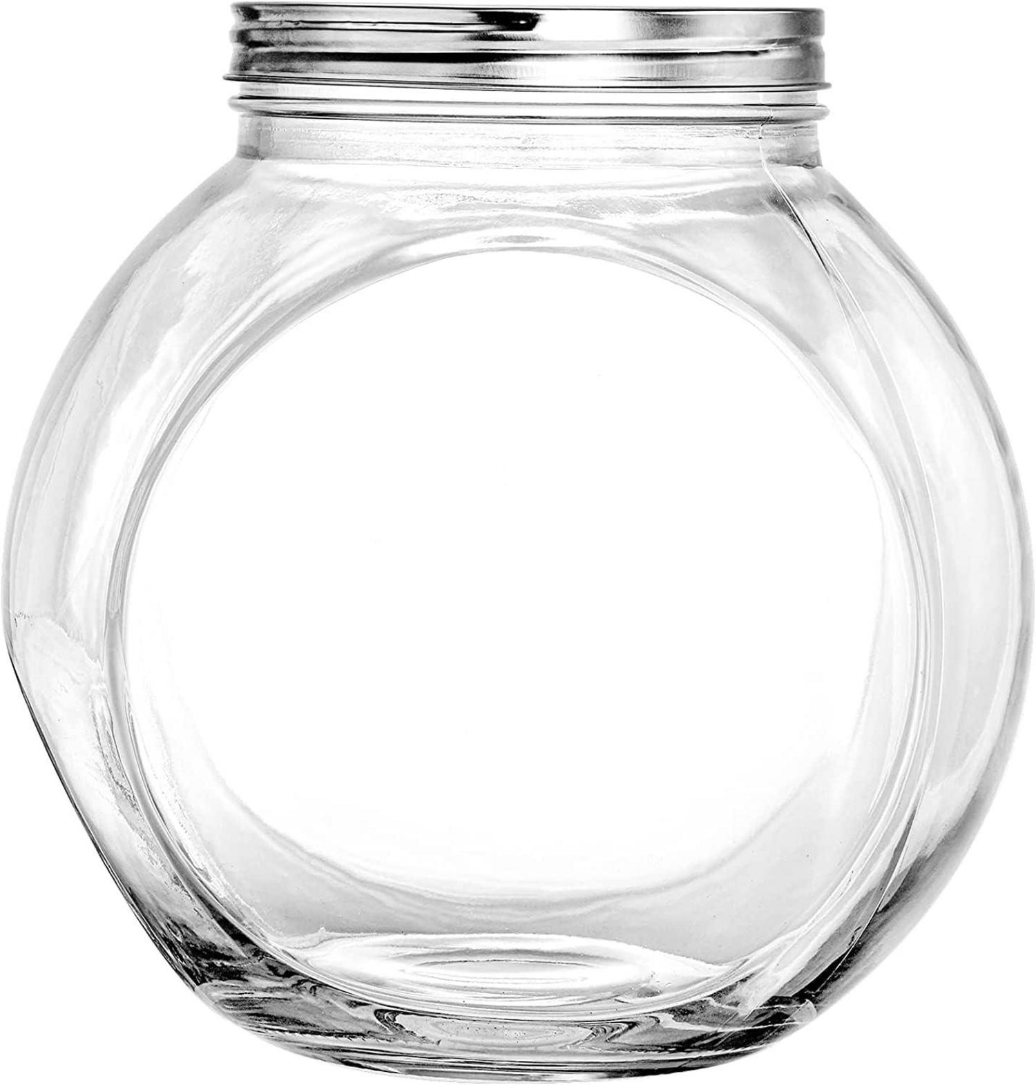 Großes Bonbonglas 4 Liter mit Schraubdeckel transparent rund