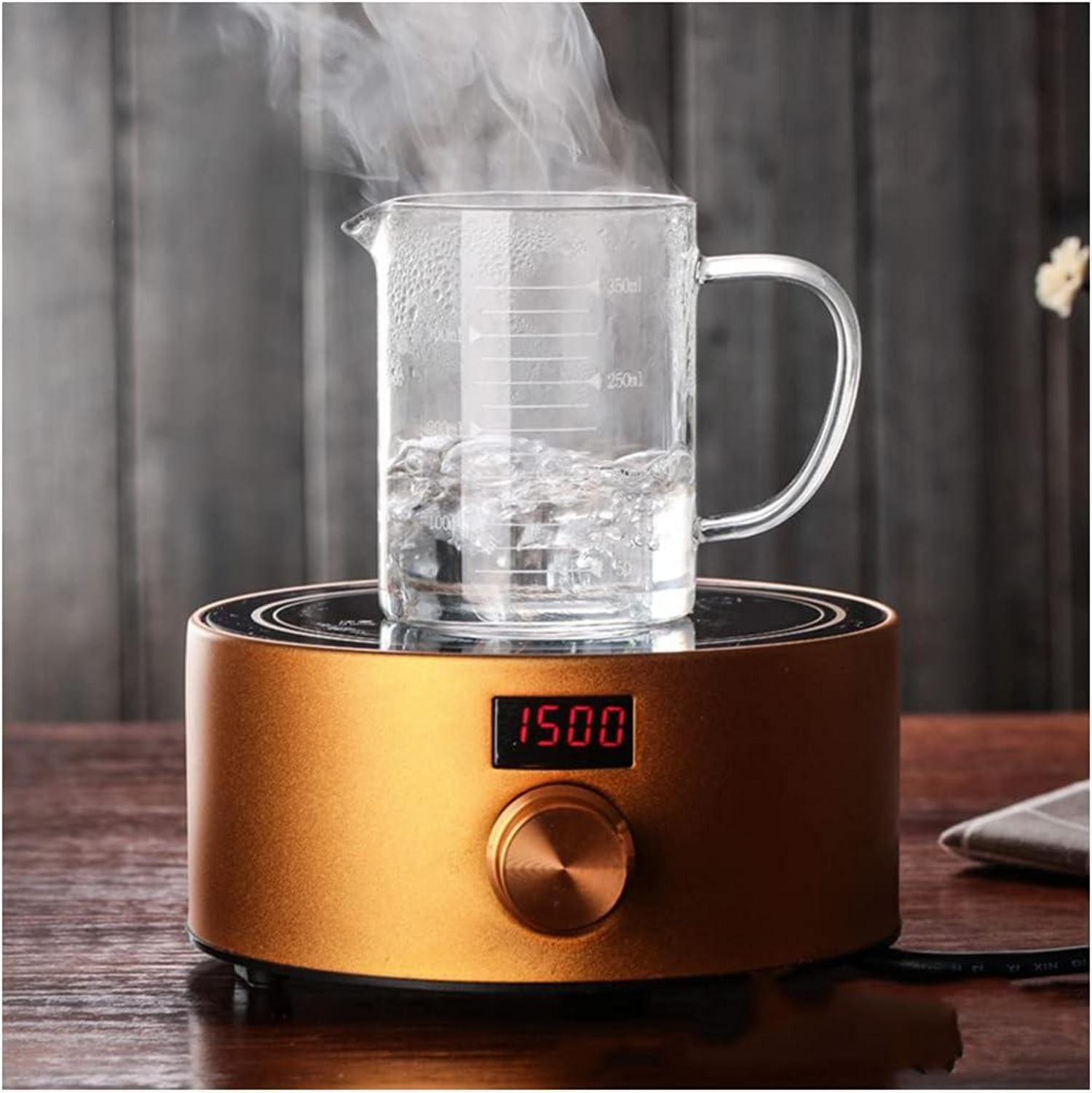 Temperaturbeständiger Glas-Messbecher mit Skala und Deckel 1000ml