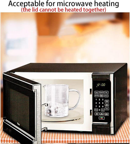 Transparenter Temperaturbeständiger Messbecher mit Deckel aus