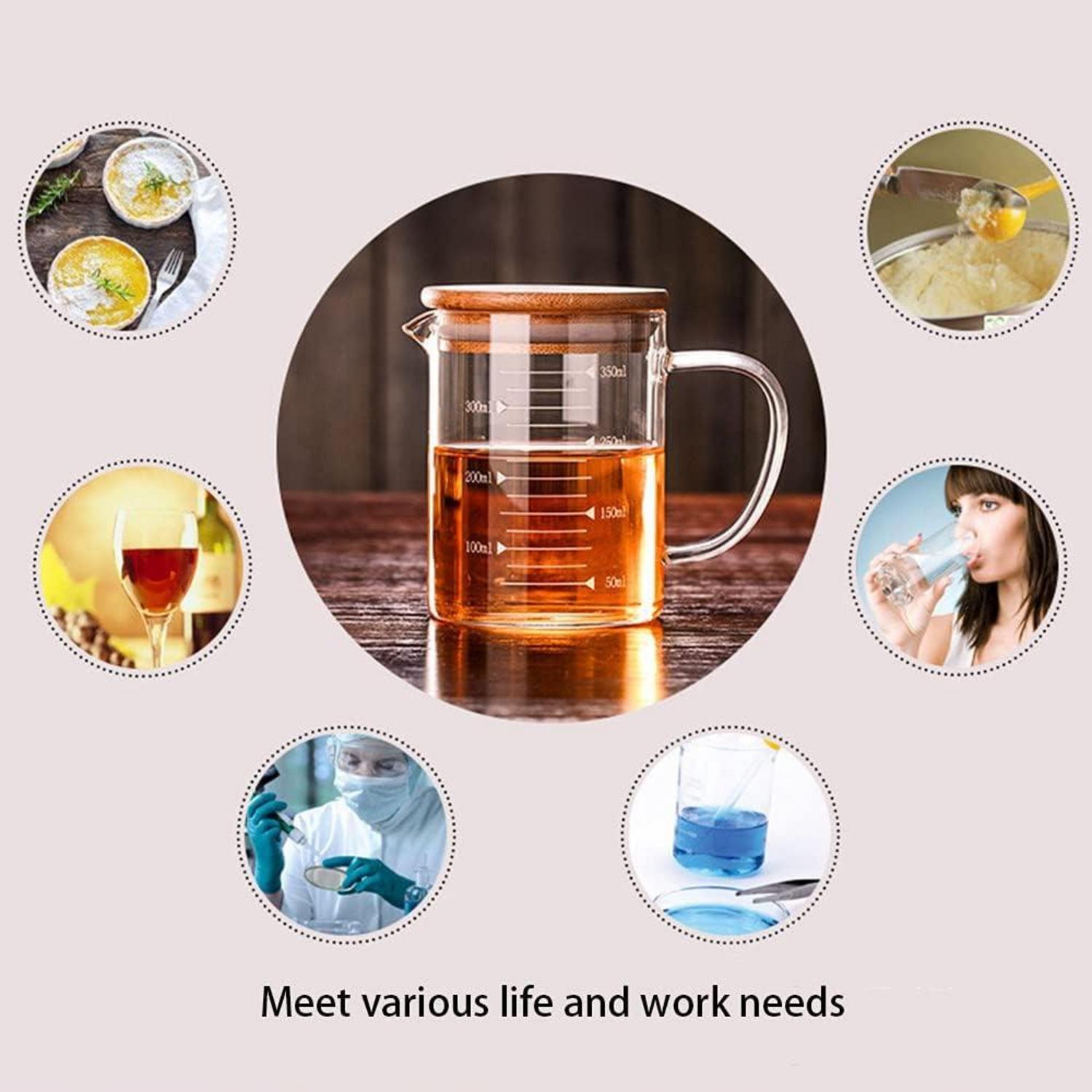 Transparenter Glas Messbecher mit Deckel - 1000ml - Mikrowellen- und