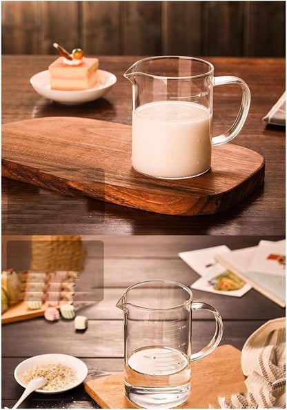 Messbecher Transparent Glas mit Deckel - 1000ml, Mikrowellenfester Temperaturbeständiger Messkanne für Küche und Backen