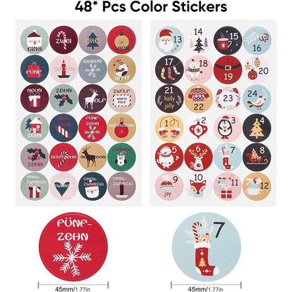 24 Adventskalender Stoffbeutel Jutesäckchen DIY Befüllen 48