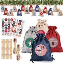 Adventskalender Stoffbeutel 24 Weihnachts-Geschenktüten