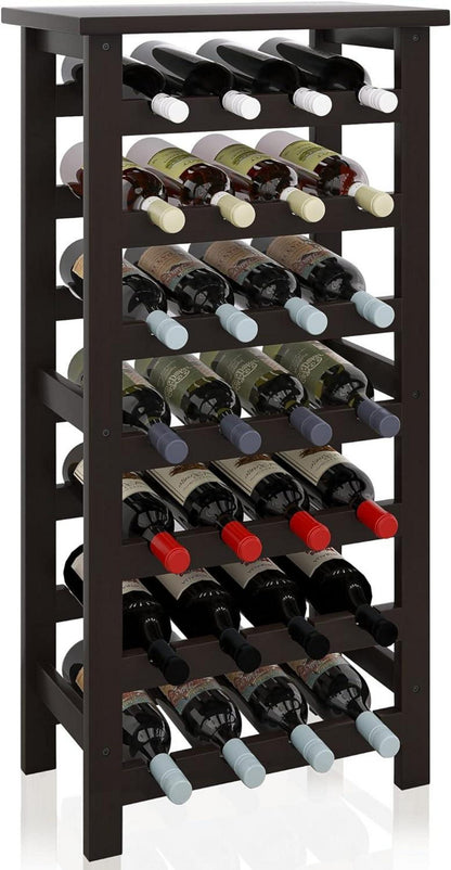 Weinregal Bambus 28 Flaschen 7 Etagen freistehend Küche Speisekammer
