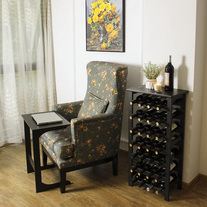 Weinregal aus Bambus für 28 Flaschen 7 Etagen Dunkelbraun