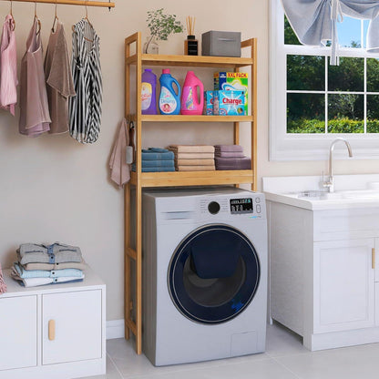 Toilettenregal 3-stöckiges Bambus WC Regal 63x26x170cm Natur