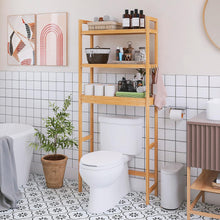 Toilettenregal 3-stöckiges Bambus WC Regal 63x26x170cm Natur
