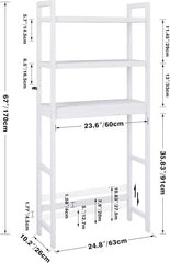 Toilettenregal Bambus Verstellbar Waschmaschinenregal mit 3
