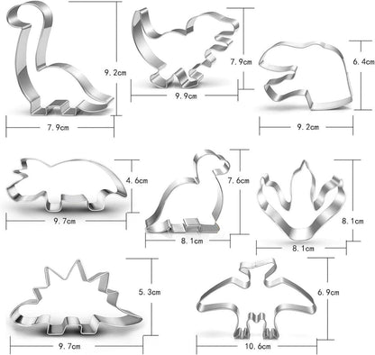 Dinosaurier Ausstecher Set 8-teilig Trex Brontosaurus Spinosaurus Brachiosaurus