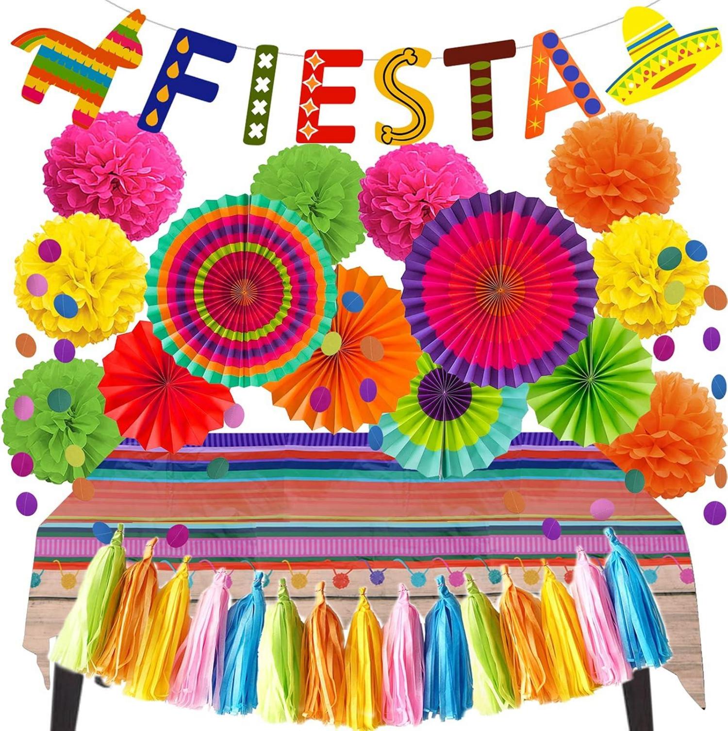 Fiesta Party Dekoration Papier Pompom Aufhängen Fächer Cinco De Mayo