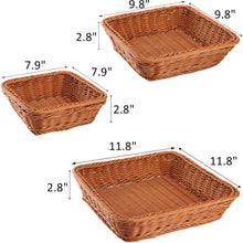 ZOOFOX 3er Set Poly Wicker Brotkorb Rattan Lebensmittelkorb