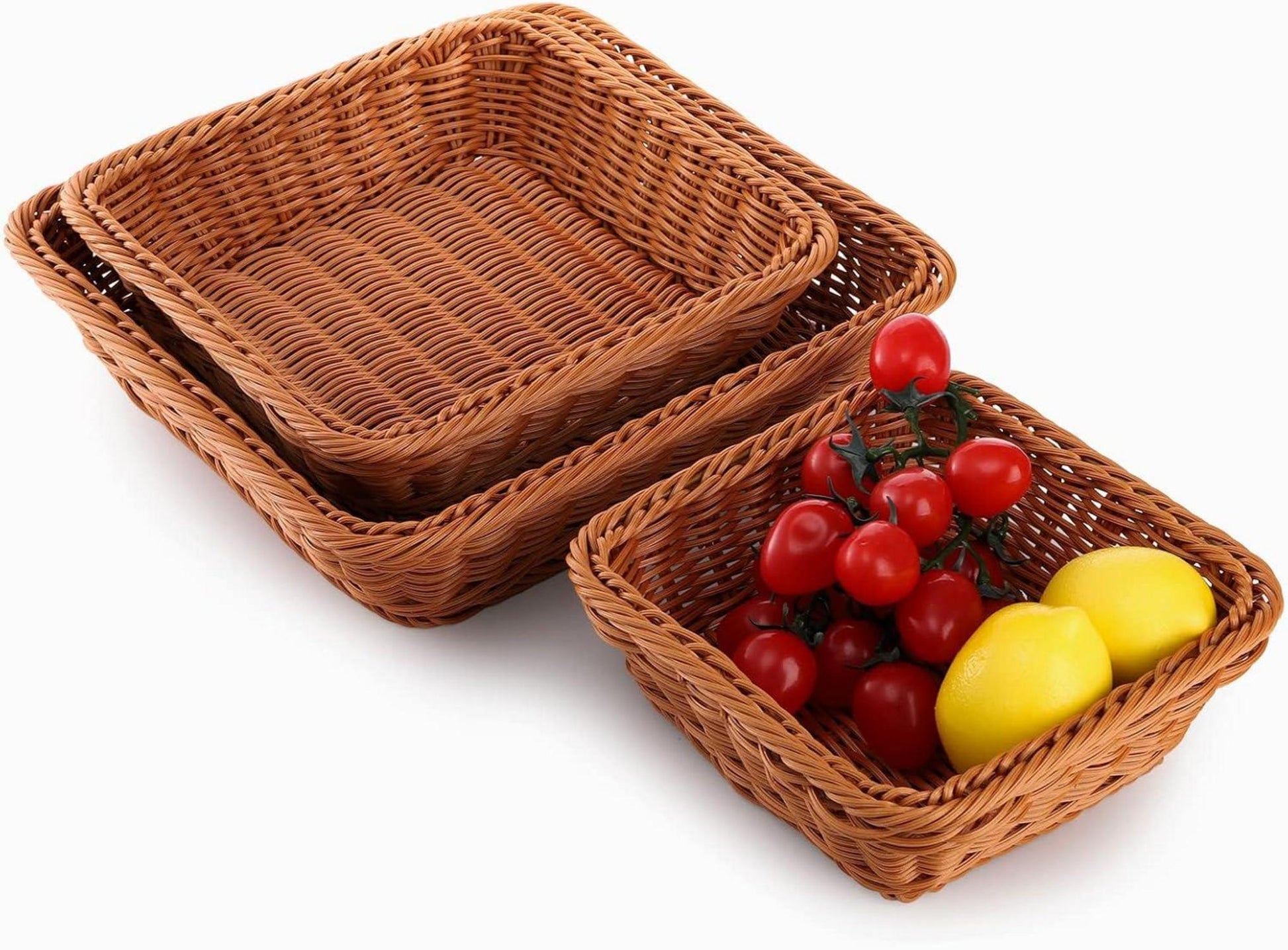 Wicker Brotkorb Set Rattan Lebensmittelkorb 20cm/25cm/30cm