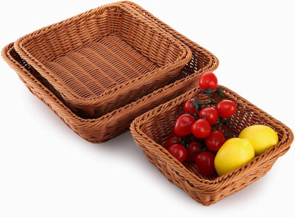 Wicker Brotkorb Set Rattan Lebensmittelkorb 20cm/25cm/30cm