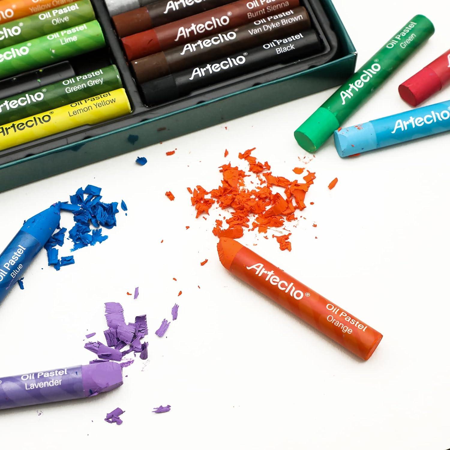 Artecho Ölpastellkreide Set 48 Farben lichtecht Mischen Schattieren Künstler Hobbymaler