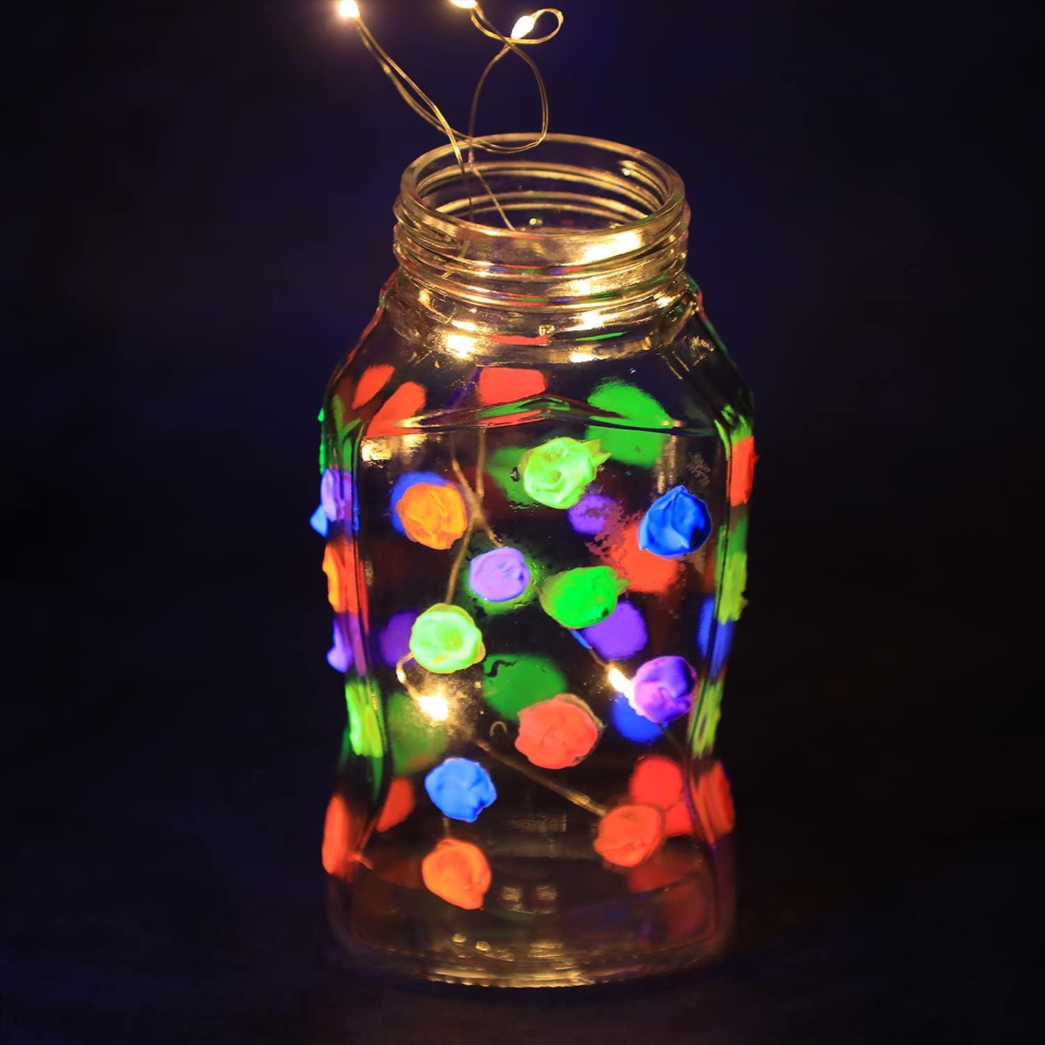 Fluoreszierende Leuchtfarbe 6x59ml Glow in The Dark Schwarzlicht Farbe