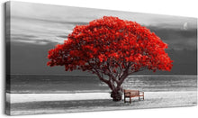 Leinwandbild Baum Rote Bäume Natur Wanddeko 100x50cm