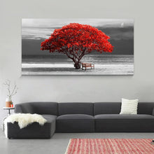 Moderne Leinwandbilder Baum Rote Natur Wohnzimmer 100x50cm