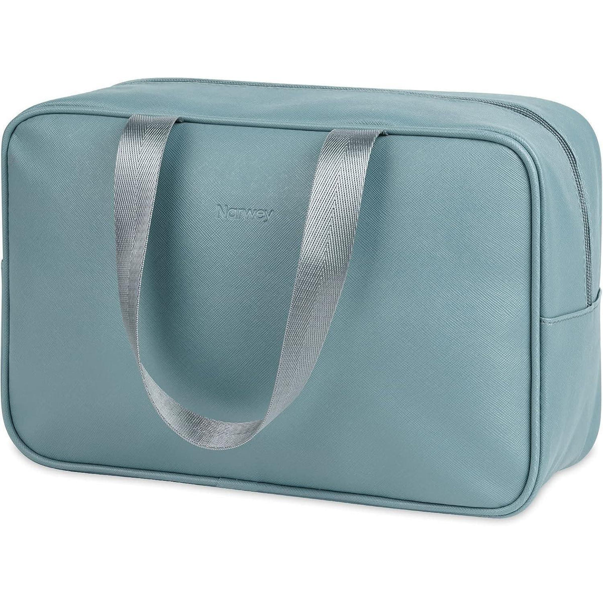 Großer Kulturbeutel A-graublau | Kosmetiktasche Reise Make-up Organizer