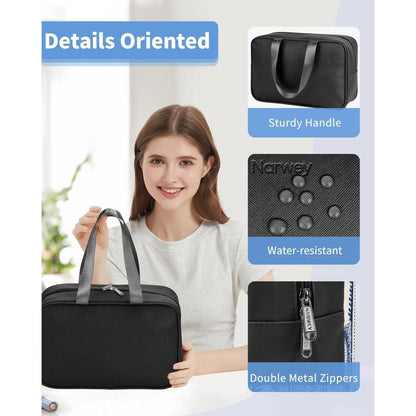 Große Schwarze Kulturbeutel Organizer Damen Wasserabweisend
