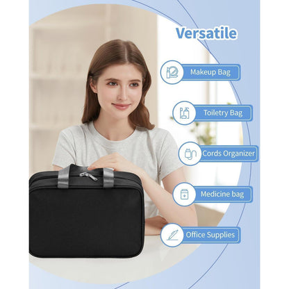 Große Schwarze Kulturbeutel Organizer Damen Wasserabweisend