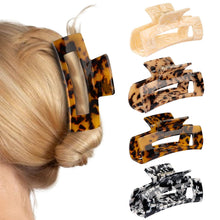 4er Set Acryl Haarklammern mit Schildpatt-Muster