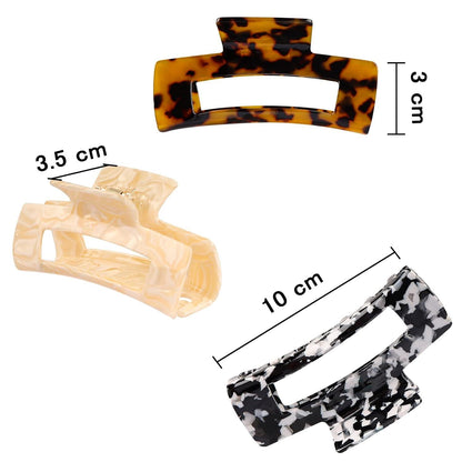 4er Set Acryl Haarklammern mit Schildpatt-Muster