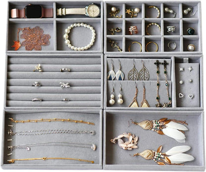 Stapelbares Schmuck-Organizer Set aus