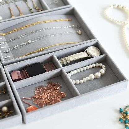 Stapelbarer Schmuck Organizer aus Samt, 6er Set - Schmuck Aufbewahrung