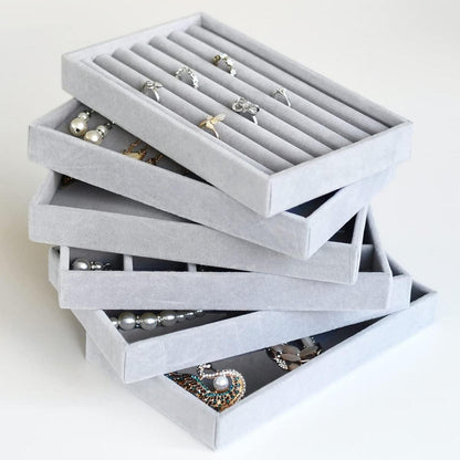 Schmuck-Aufbewahrung Organizer Samt Kommode Schublade 6er Set