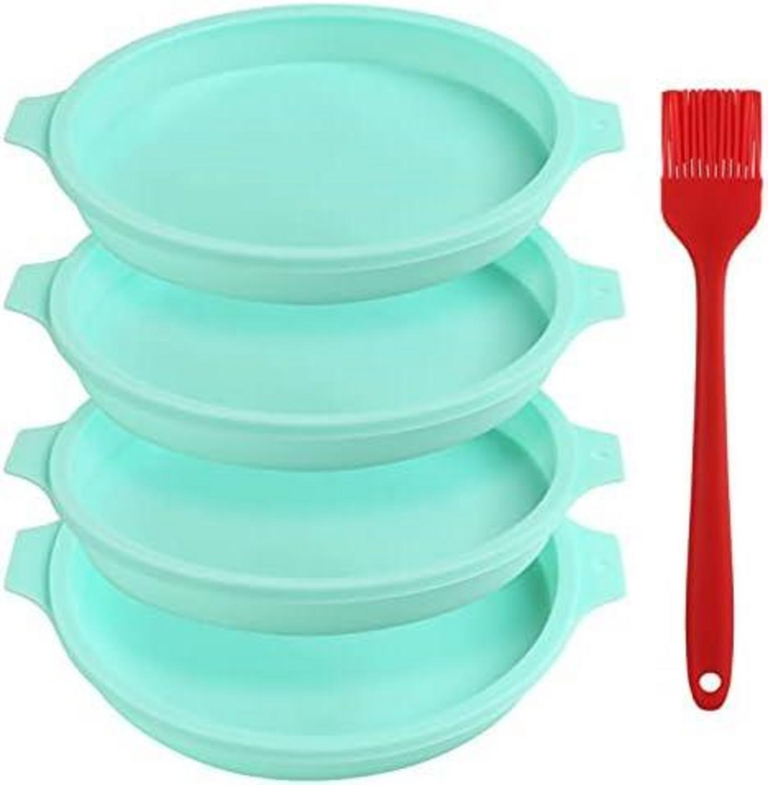 Silikon Schichtkuchen Backformen Set 20 cm Rund 4-teilig