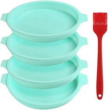 Silikon Schichtkuchen Backformen Set 20 cm Rund 4-teilig
