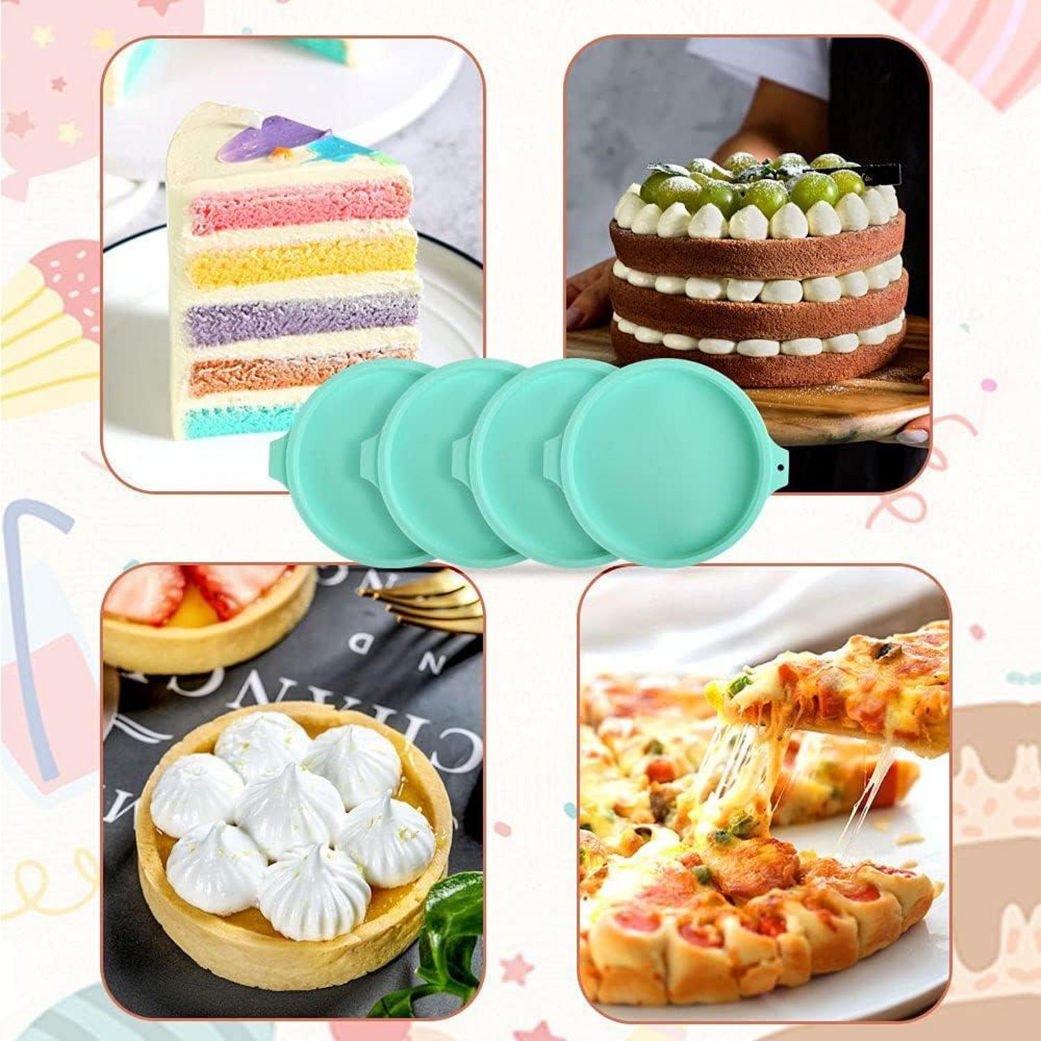 Silikon Schichtkuchen Backform Set 20cm Rund Backblech & Pinsel