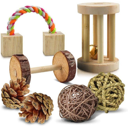 ERKOON 12-teiliges Hamster Kauspielzeug Set für Kleintiere