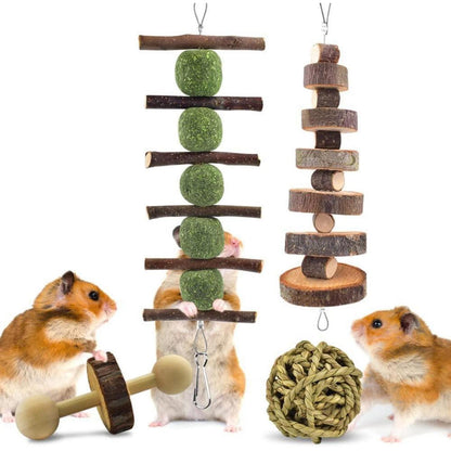 ERKOON 12-teiliges Hamster Kauspielzeug Set für Kleintiere