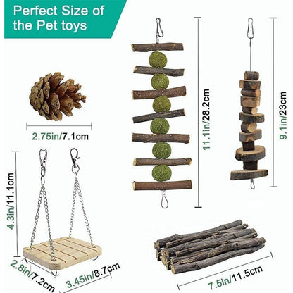 ERKOON 12-teiliges Hamster Kauspielzeug Set für Kleintiere