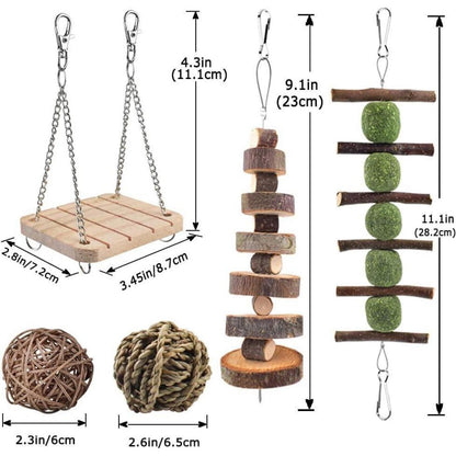ERKOON 12-teiliges Hamster Kauspielzeug Set für Kleintiere