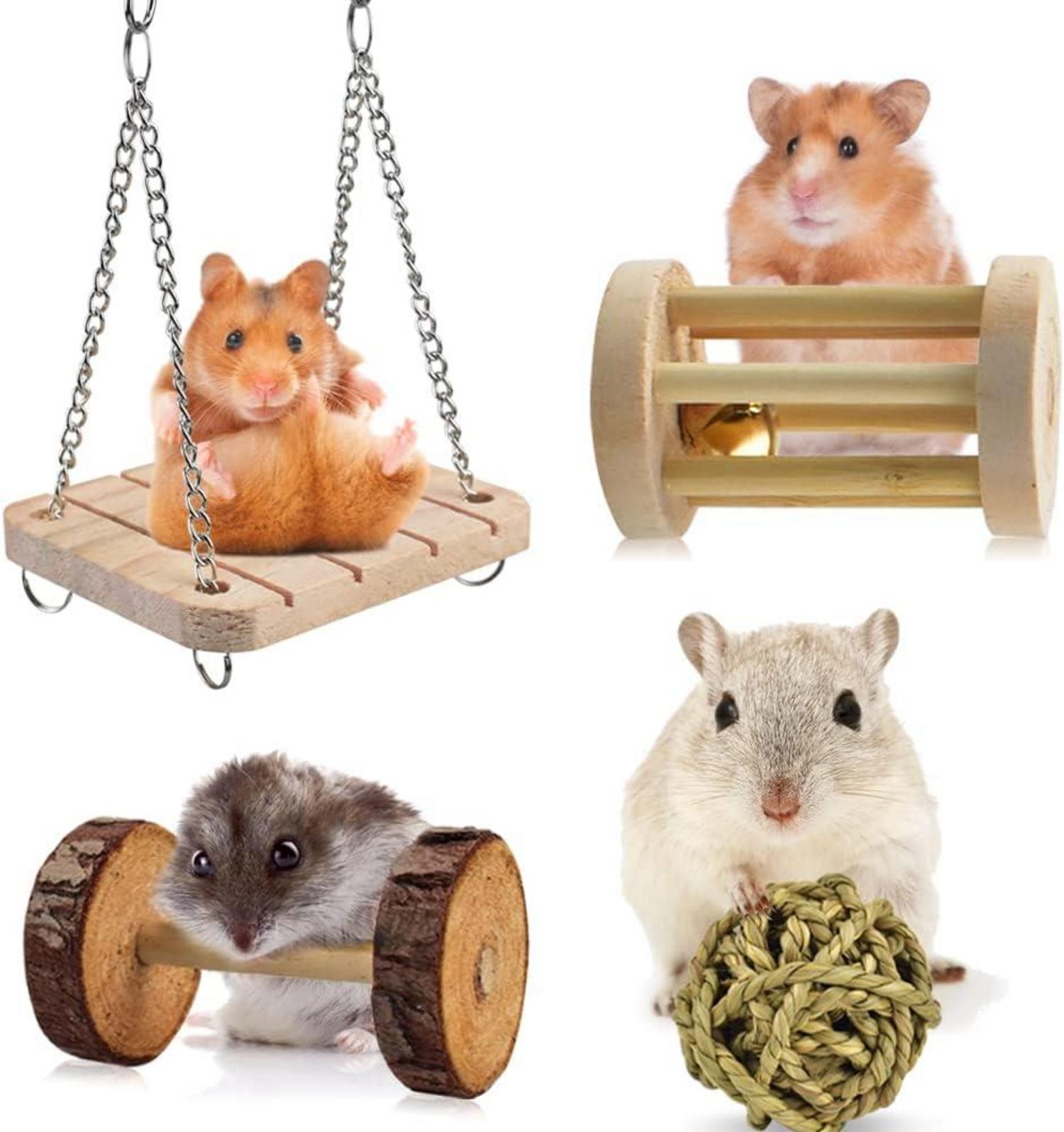 Holz Hamster Chinchilla Spielzeug Set Zahnpflege Molar Training