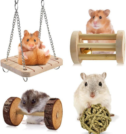 Holz Hamster Chinchilla Spielzeug Set Zahnpflege Molar Training