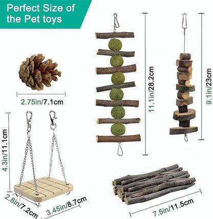 Hamster Meerschweinchen Kaninchen Holz Kauspielzeug 12er Set