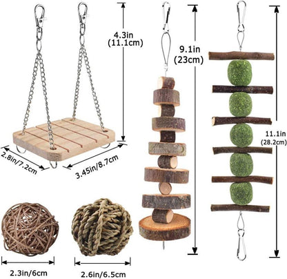 12er Pack Hamster Kaninchen Meerschweinchen Holz Kauspielzeug Ratten Chinchillas