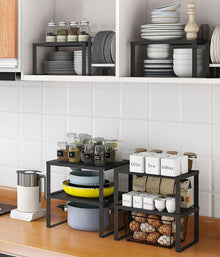 YunNasi Edelstahl Schrankregal stapelbar Küchenregal