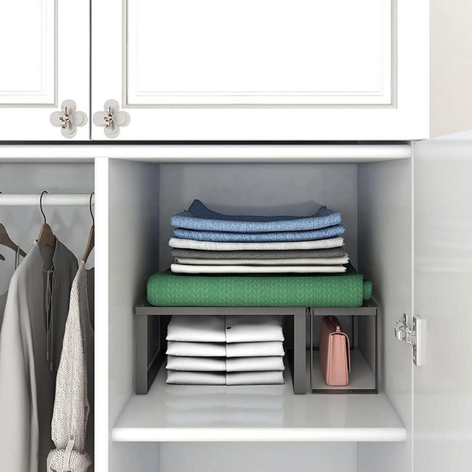 YunNasi Schrankregal Stapelbar Edelstahl Küchenregal Organizer 1 Stück