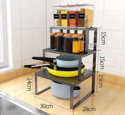 Stapelbares Edelstahl Küchenregal Organizer Make-up Badezimmer